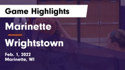 Marinette  vs Wrightstown  Game Highlights - Feb. 1, 2022