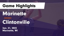 Marinette  vs Clintonville  Game Highlights - Jan. 31, 2023