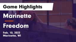 Marinette  vs Freedom  Game Highlights - Feb. 10, 2023