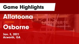 Allatoona  vs Osborne  Game Highlights - Jan. 5, 2021