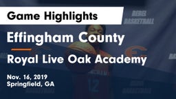 Effingham County  vs Royal Live Oak Academy Game Highlights - Nov. 16, 2019