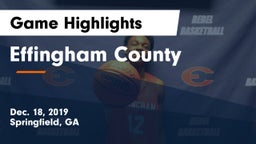Effingham County  Game Highlights - Dec. 18, 2019