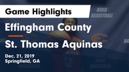 Effingham County  vs St. Thomas Aquinas  Game Highlights - Dec. 21, 2019