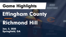 Effingham County  vs Richmond Hill  Game Highlights - Jan. 3, 2020