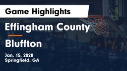 Effingham County  vs Bluffton  Game Highlights - Jan. 15, 2020