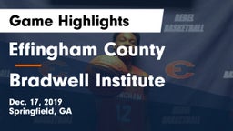 Effingham County  vs Bradwell Institute Game Highlights - Dec. 17, 2019