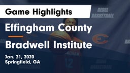 Effingham County  vs Bradwell Institute Game Highlights - Jan. 21, 2020