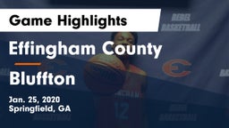 Effingham County  vs Bluffton Game Highlights - Jan. 25, 2020
