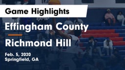 Effingham County  vs Richmond Hill Game Highlights - Feb. 5, 2020