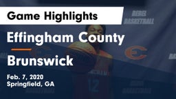 Effingham County  vs Brunswick Game Highlights - Feb. 7, 2020