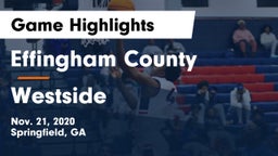 Effingham County  vs Westside  Game Highlights - Nov. 21, 2020