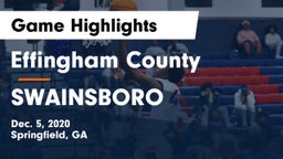 Effingham County  vs SWAINSBORO  Game Highlights - Dec. 5, 2020