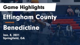 Effingham County  vs Benedictine  Game Highlights - Jan. 8, 2021