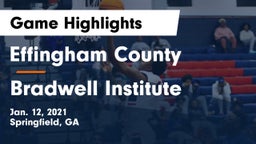 Effingham County  vs Bradwell Institute Game Highlights - Jan. 12, 2021