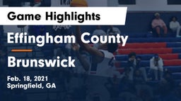 Effingham County  vs Brunswick Game Highlights - Feb. 18, 2021