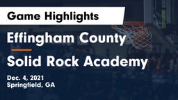 Effingham County  vs Solid Rock Academy Game Highlights - Dec. 4, 2021