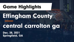Effingham County  vs central carrolton ga Game Highlights - Dec. 28, 2021