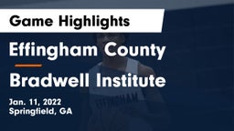 Effingham County  vs Bradwell Institute Game Highlights - Jan. 11, 2022