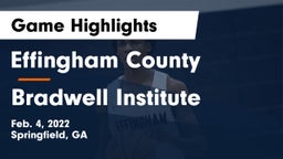 Effingham County  vs Bradwell Institute Game Highlights - Feb. 4, 2022