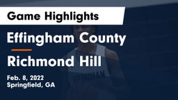 Effingham County  vs Richmond Hill  Game Highlights - Feb. 8, 2022