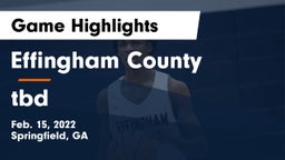 Effingham County  vs tbd Game Highlights - Feb. 15, 2022