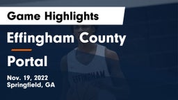 Effingham County  vs Portal  Game Highlights - Nov. 19, 2022