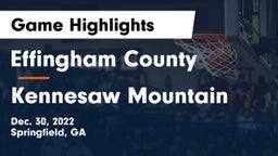 Effingham County  vs Kennesaw Mountain  Game Highlights - Dec. 30, 2022
