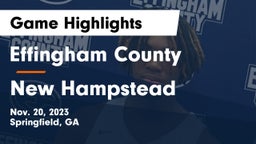 Effingham County  vs New Hampstead  Game Highlights - Nov. 20, 2023