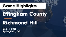 Effingham County  vs Richmond Hill  Game Highlights - Dec. 1, 2023