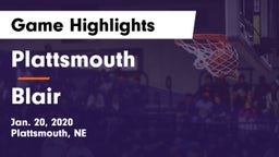 Plattsmouth  vs Blair  Game Highlights - Jan. 20, 2020