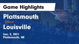 Plattsmouth  vs Louisville  Game Highlights - Jan. 5, 2021