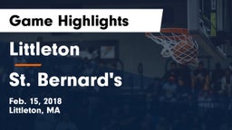 Littleton  vs St. Bernard's  Game Highlights - Feb. 15, 2018