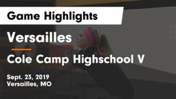 Versailles  vs Cole Camp Highschool V Game Highlights - Sept. 23, 2019