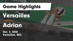 Versailles  vs Adrian  Game Highlights - Oct. 3, 2020