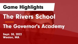 The Rivers School vs The Governor's Academy  Game Highlights - Sept. 30, 2022