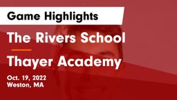 The Rivers School vs Thayer Academy  Game Highlights - Oct. 19, 2022