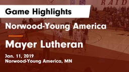 Norwood-Young America  vs Mayer Lutheran  Game Highlights - Jan. 11, 2019