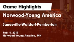 Norwood-Young America  vs Janesville-Waldorf-Pemberton  Game Highlights - Feb. 4, 2019