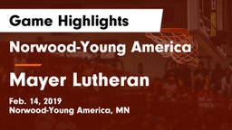 Norwood-Young America  vs Mayer Lutheran  Game Highlights - Feb. 14, 2019