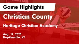 Christian County  vs Heritage Christian Academy Game Highlights - Aug. 17, 2023
