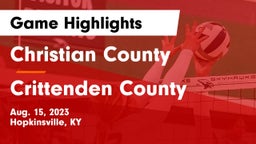 Christian County  vs Crittenden County  Game Highlights - Aug. 15, 2023