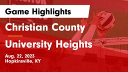 Christian County  vs University Heights Game Highlights - Aug. 22, 2023