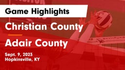 Christian County  vs Adair County Game Highlights - Sept. 9, 2023