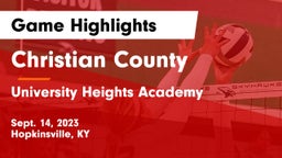 Christian County  vs University Heights Academy Game Highlights - Sept. 14, 2023