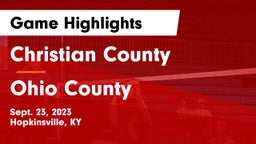 Christian County  vs Ohio County Game Highlights - Sept. 23, 2023