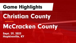 Christian County  vs McCracken County Game Highlights - Sept. 29, 2023