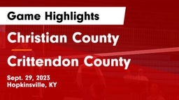 Christian County  vs Crittendon County Game Highlights - Sept. 29, 2023