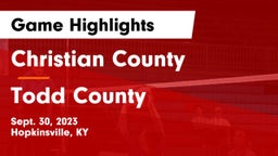 Christian County  vs Todd County Game Highlights - Sept. 30, 2023