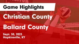 Christian County  vs Ballard County Game Highlights - Sept. 30, 2023