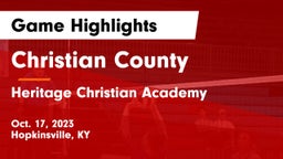 Christian County  vs Heritage Christian Academy Game Highlights - Oct. 17, 2023